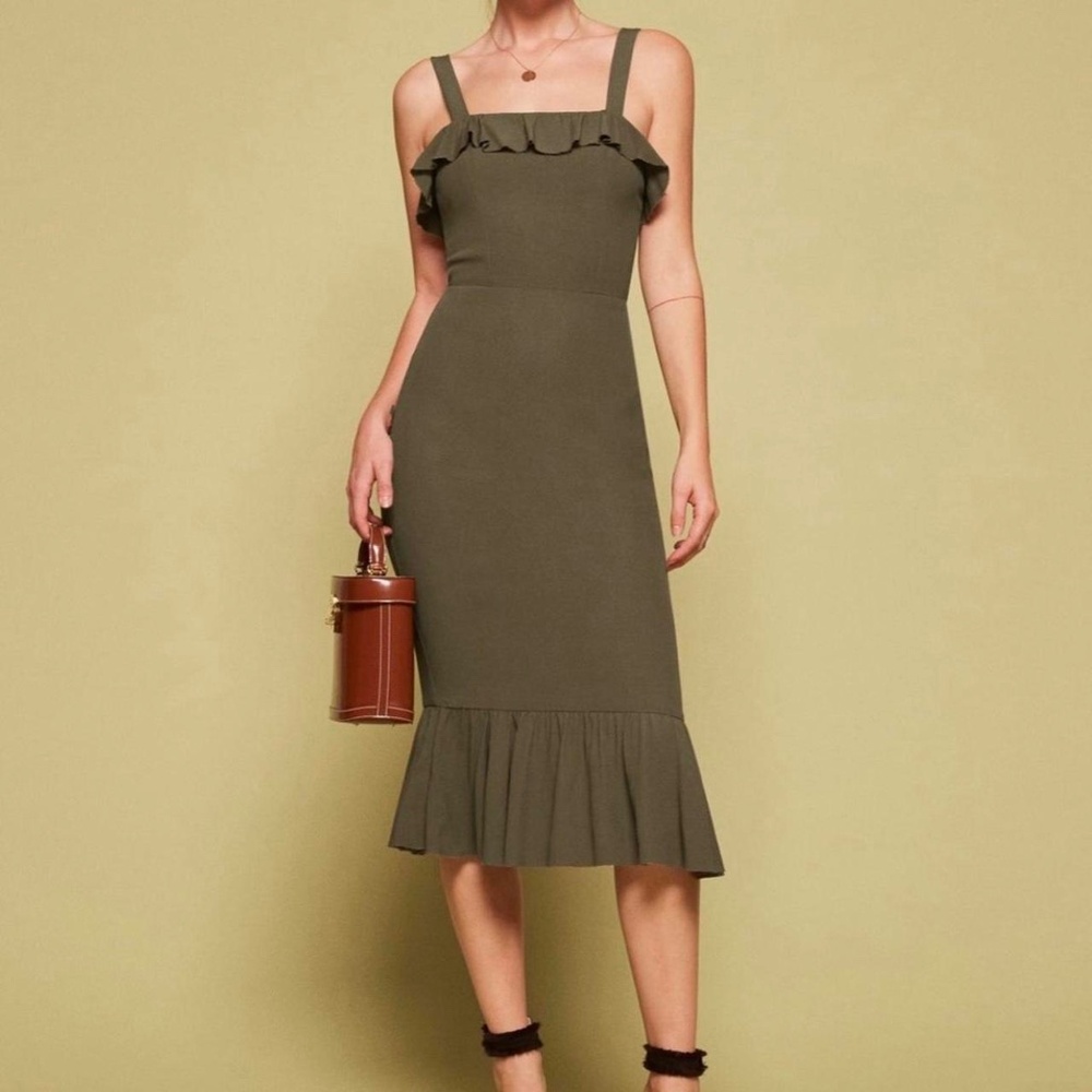 Frida Midi Square Neck Dress
